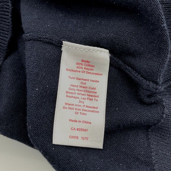 Oprah Magazine Collection For Talbots SS Embroidered Beaded Ladybug Sweater Med - Picture 7 of 8